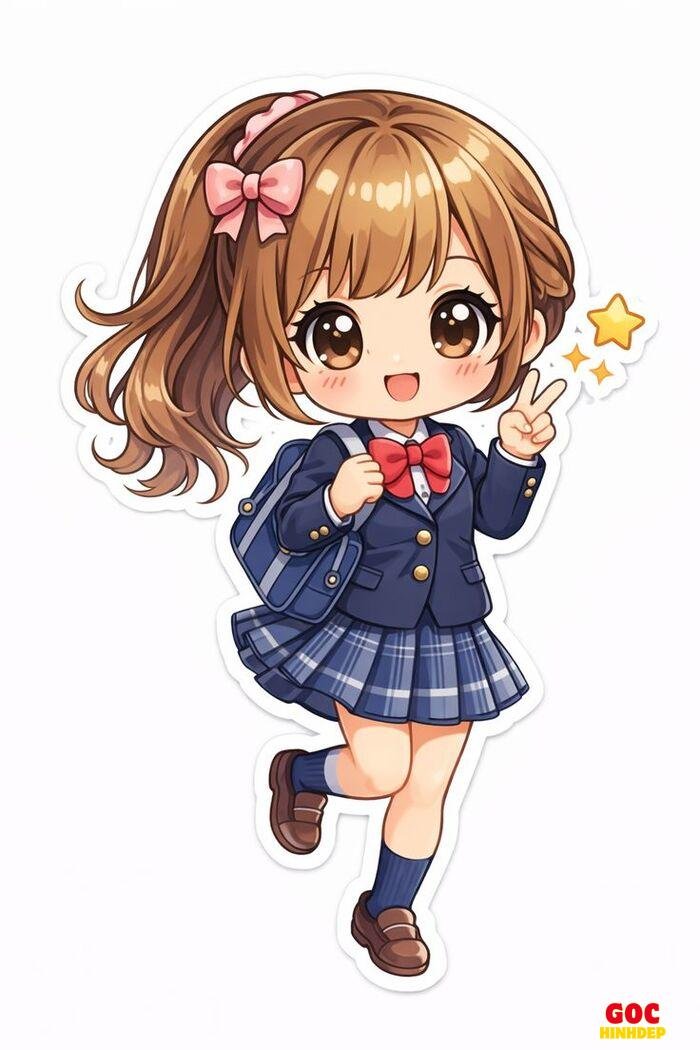 ảnh học sinh chibi dễ thương học sinh