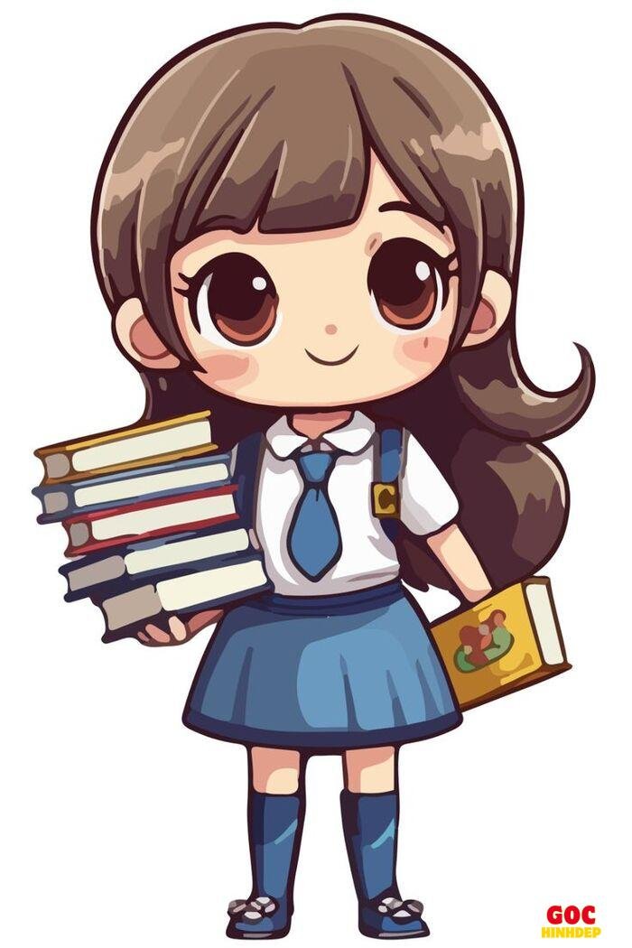 ảnh học sinh chibi làm sticker