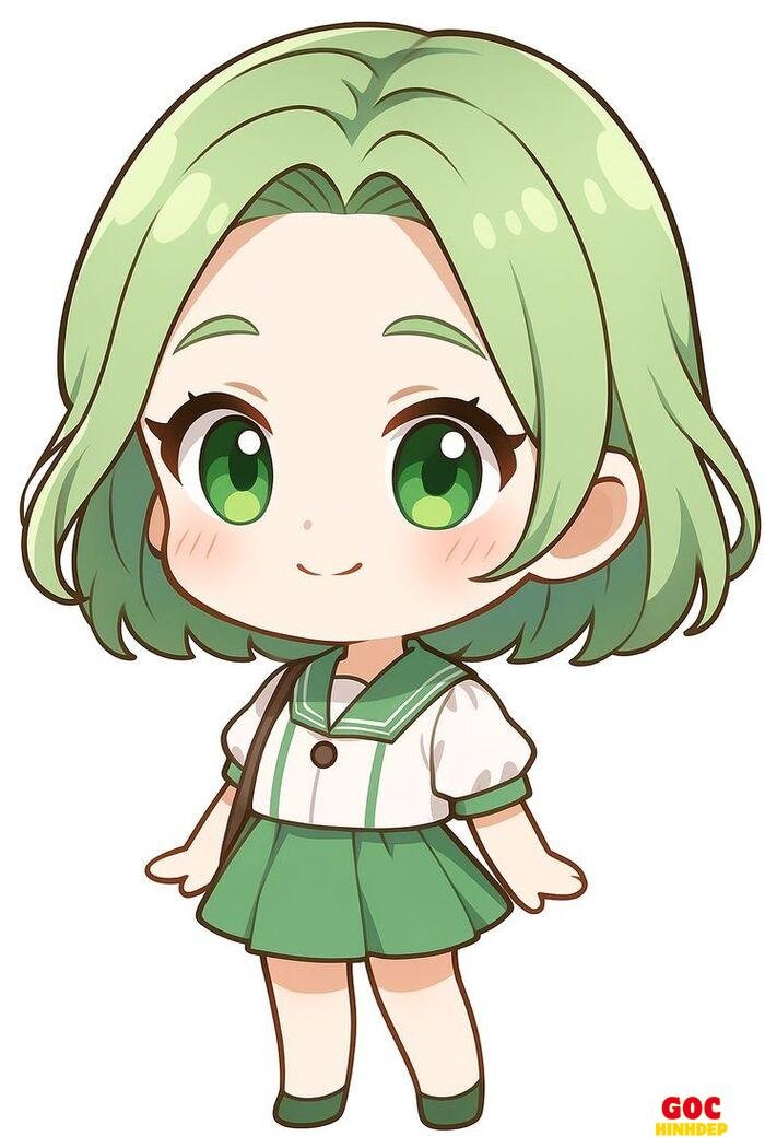 ảnh học sinh chibi phong cách cute tóc ngắn