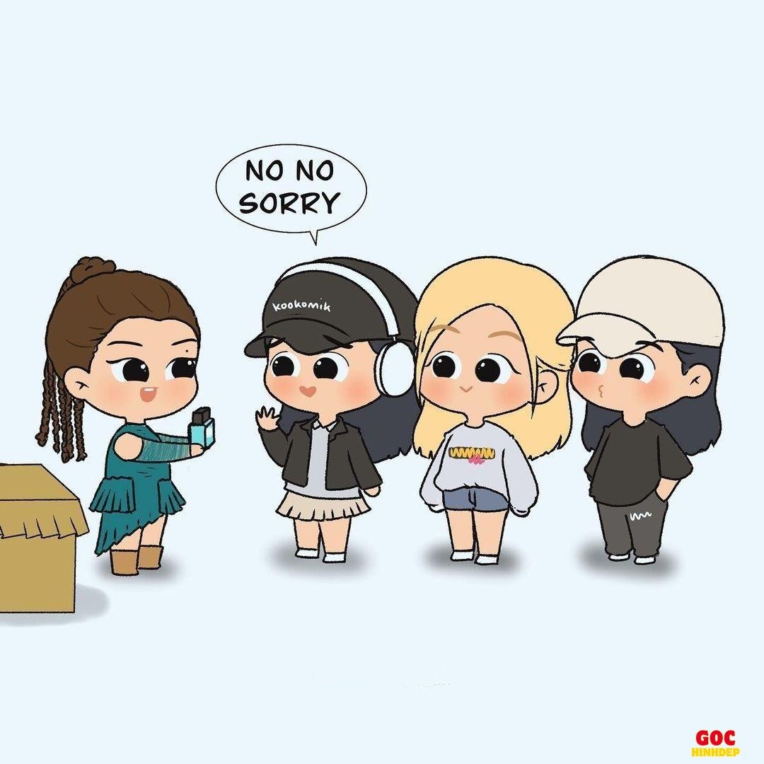 black pink chibi búp bê giấy