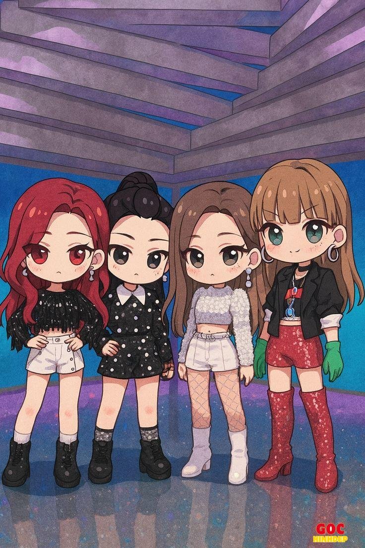 black pink chibi cực cute
