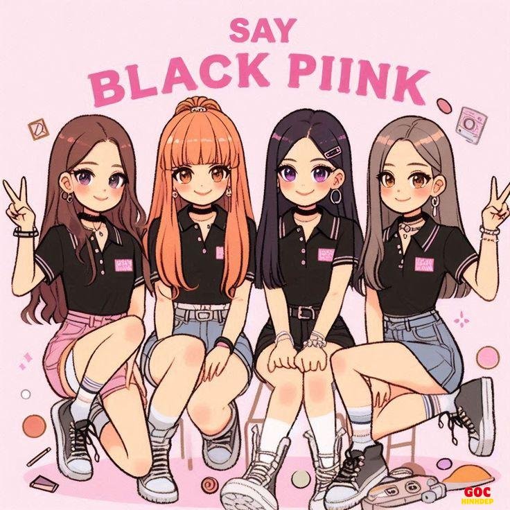 black pink chibi cute ngầu