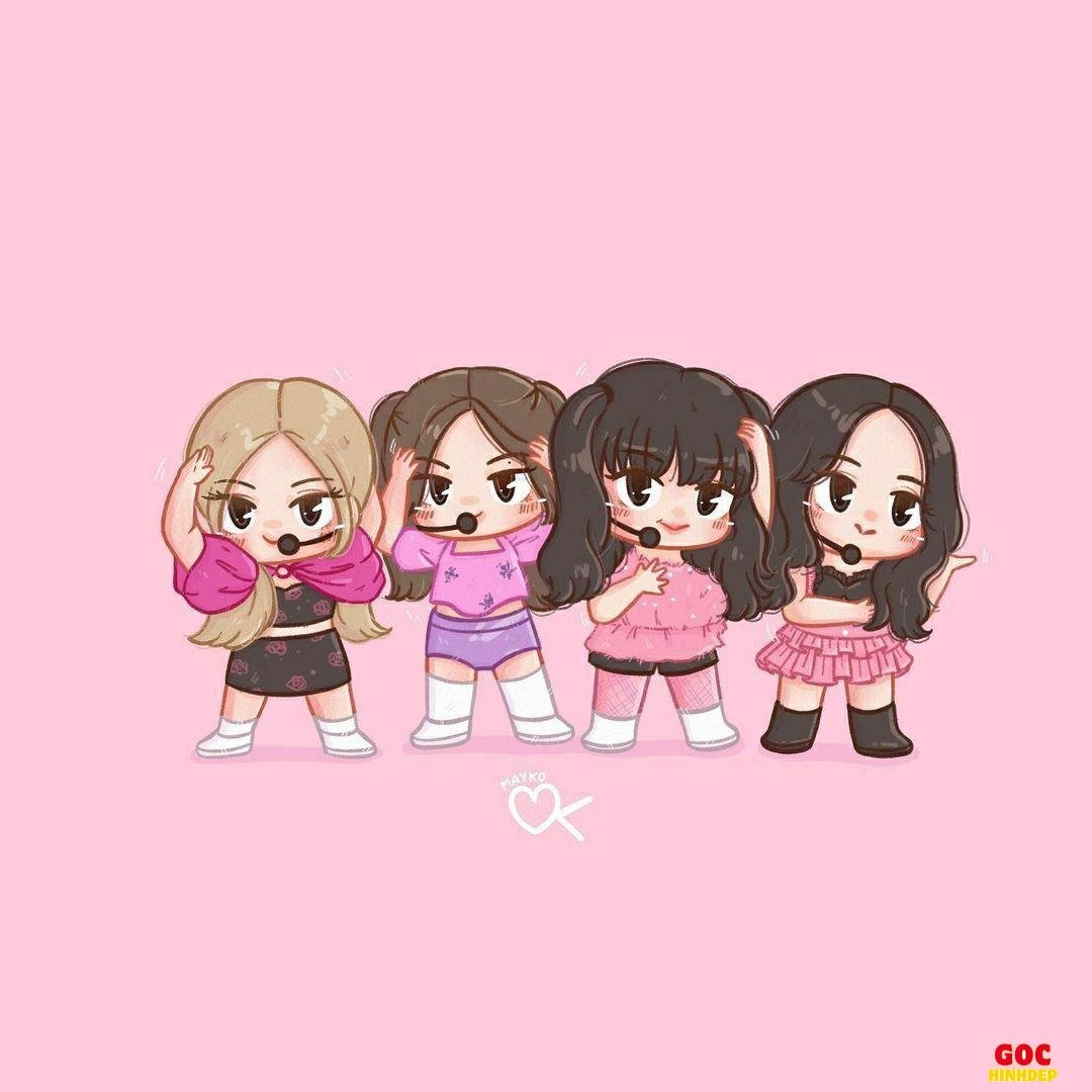 black pink chibi ngộ nghĩnh