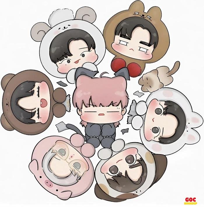 bts chibi anime cute