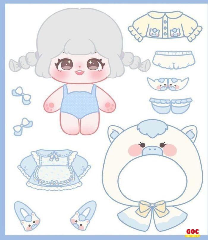 búp bê giấy chibi dễ làm