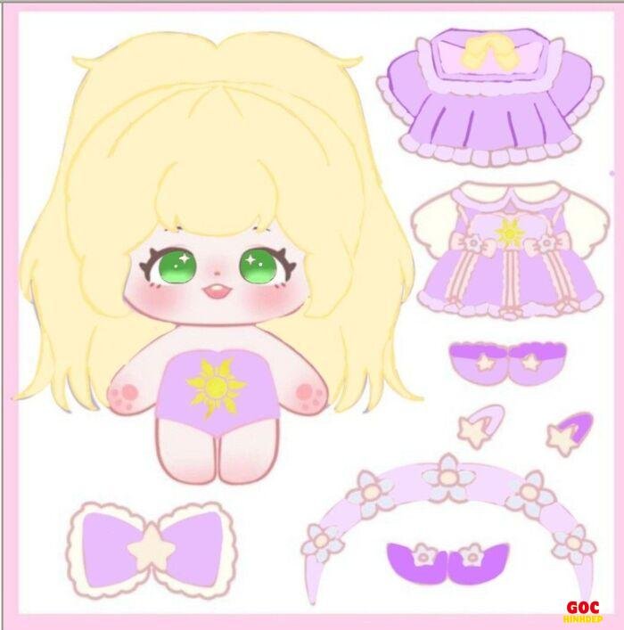 búp bê giấy chibi dễ thương cute