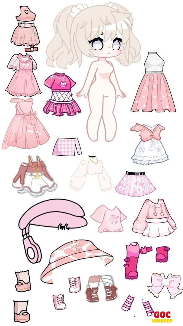 búp bê giấy chibi kawaii