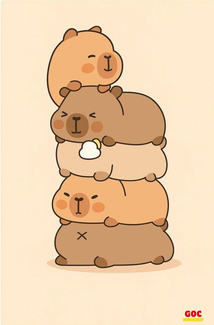 capybara chibi dễ thương cute