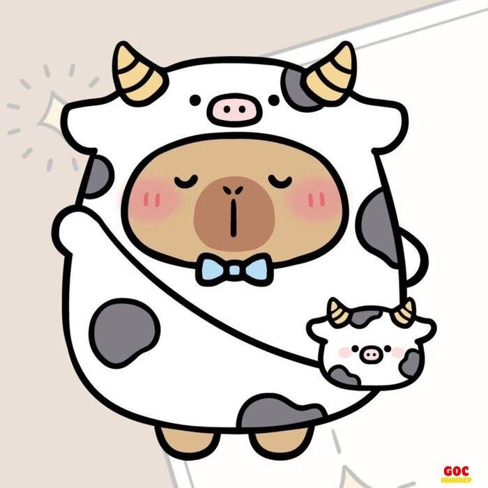 capybara chibi làm sticker