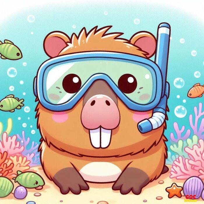 capybara chibi ngộ nghĩnh