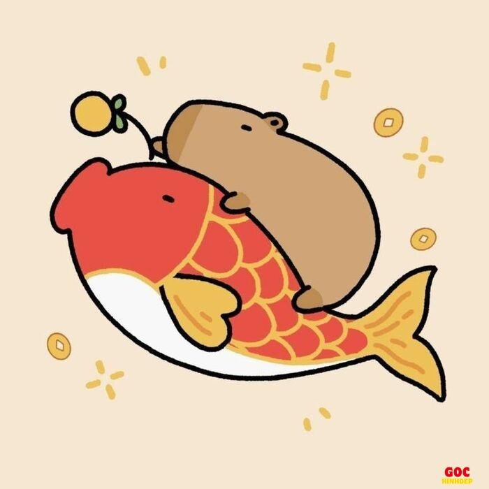 capybara chibi phong cách vui nhộn