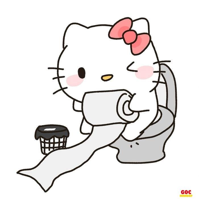 chibi đi toilet biểu cảm cute