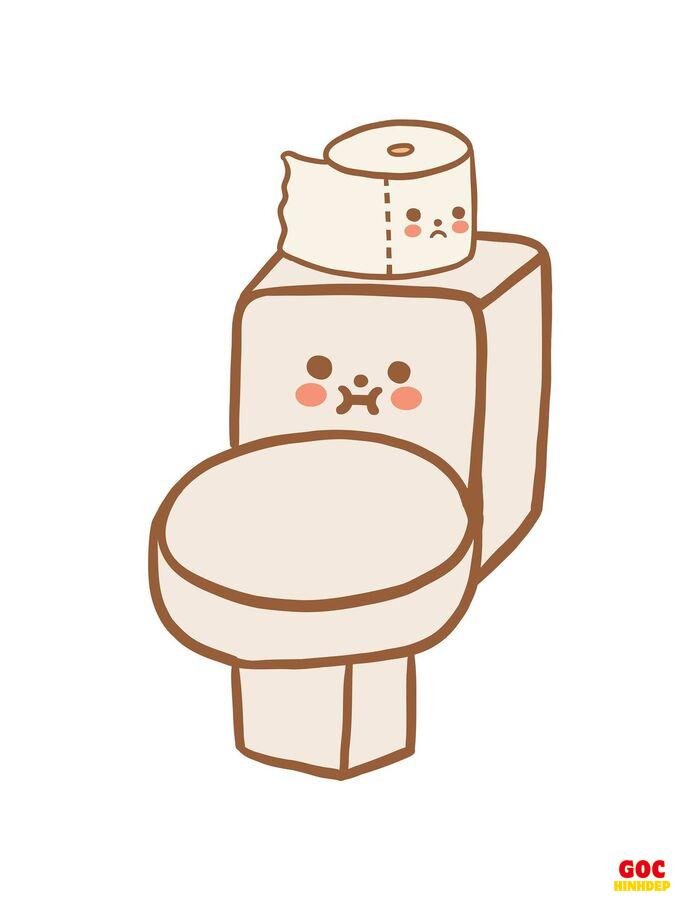 chibi đi toilet nhìn là cười
