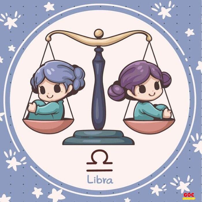 chibi thiên bình màu pastel