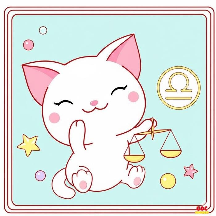 chibi thiên bình mèo