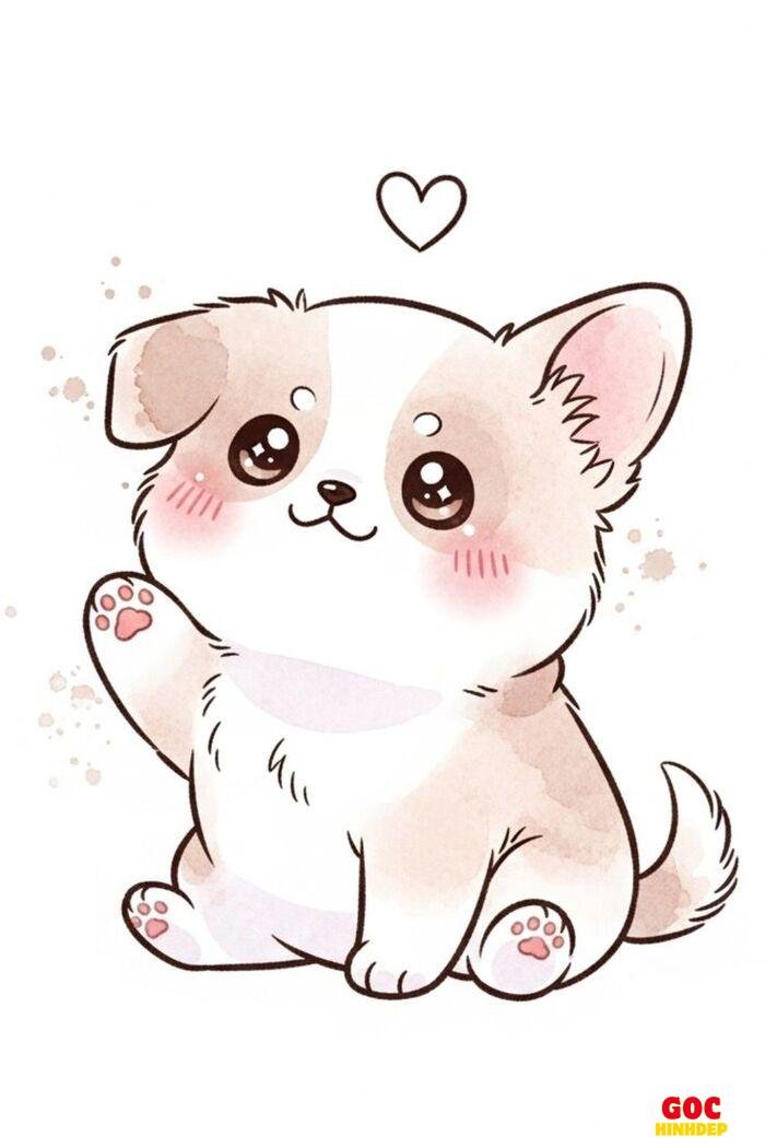 chó chibi dễ vẽ