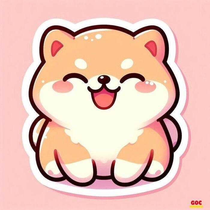 chó chibi làm sticker