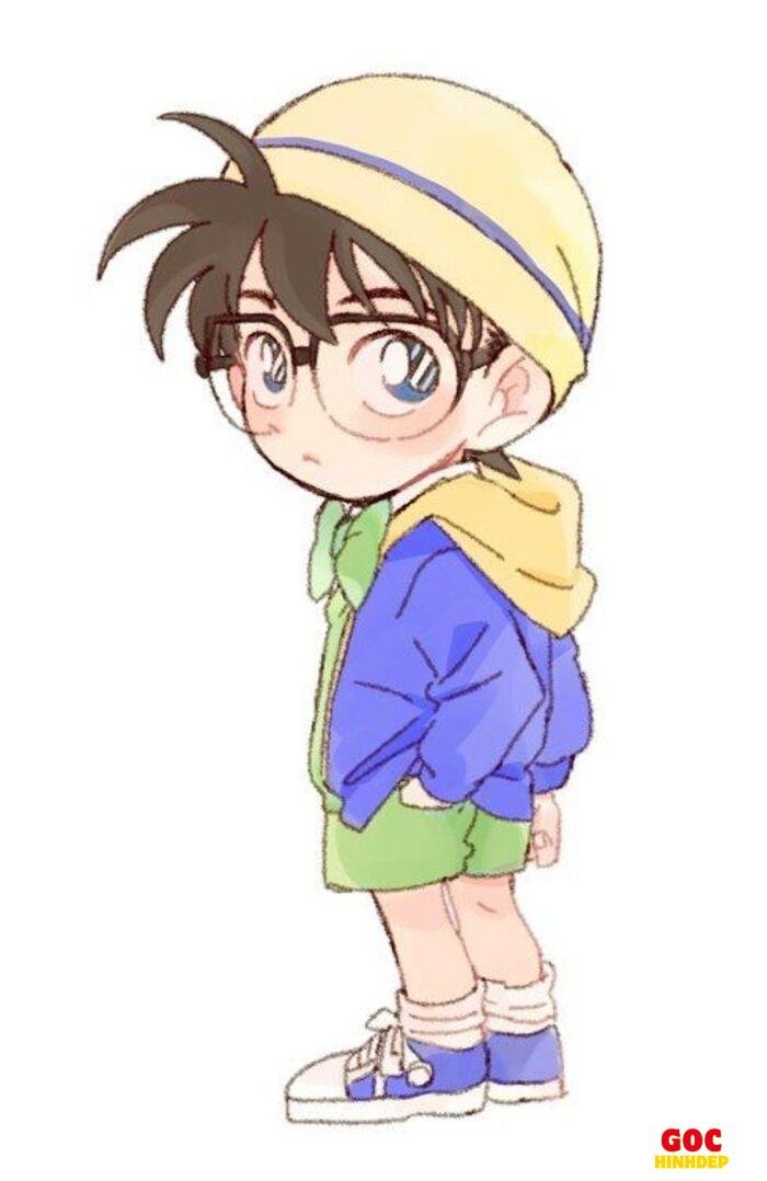 conan chibi màu pastel
