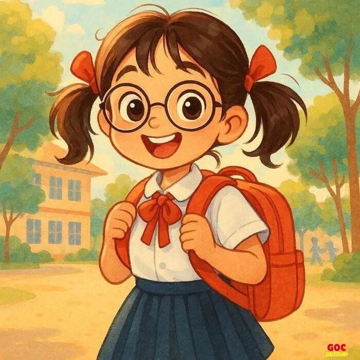 hình ảnh học sinh chibi đáng yêu cô gái