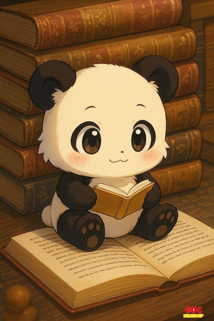 hình gấu trúc chibi đơn giản đáng yêu