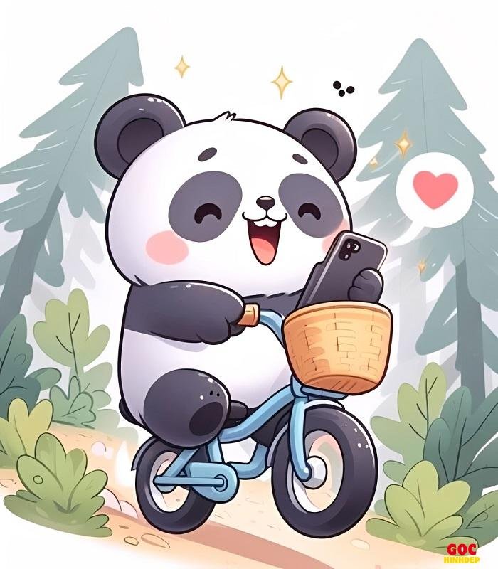 hình gấu trúc chibi đơn giản dễ thương