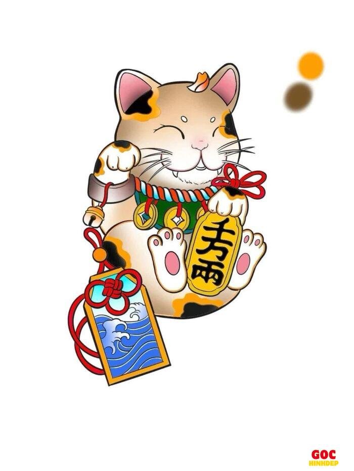 99+ hình mèo thần tài chibi cute mang lại may mắn