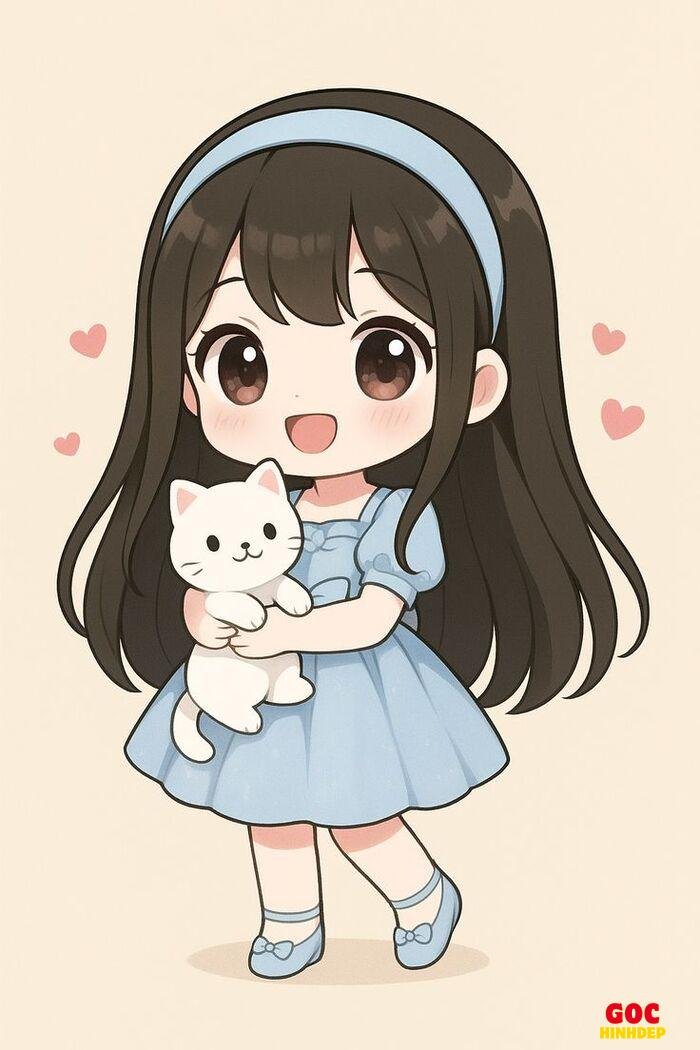 hình nền cute chibi nữ hoạt hình cute