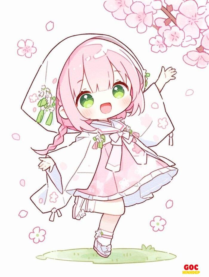 hình nền cute chibi nữ phong cách dễ thương