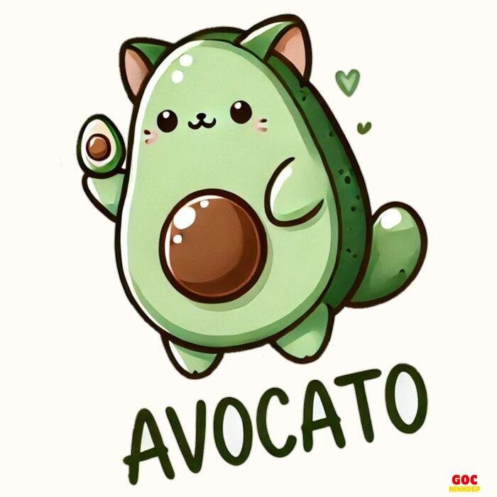 hình trái bơ chibi cute dễ thương