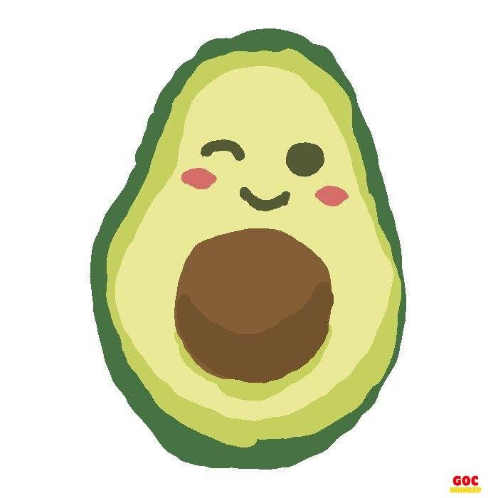 hình trái bơ chibi cute