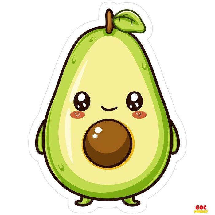 hình trái bơ chibi dễ dùng