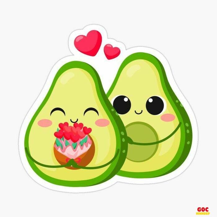 hình trái bơ chibi hd