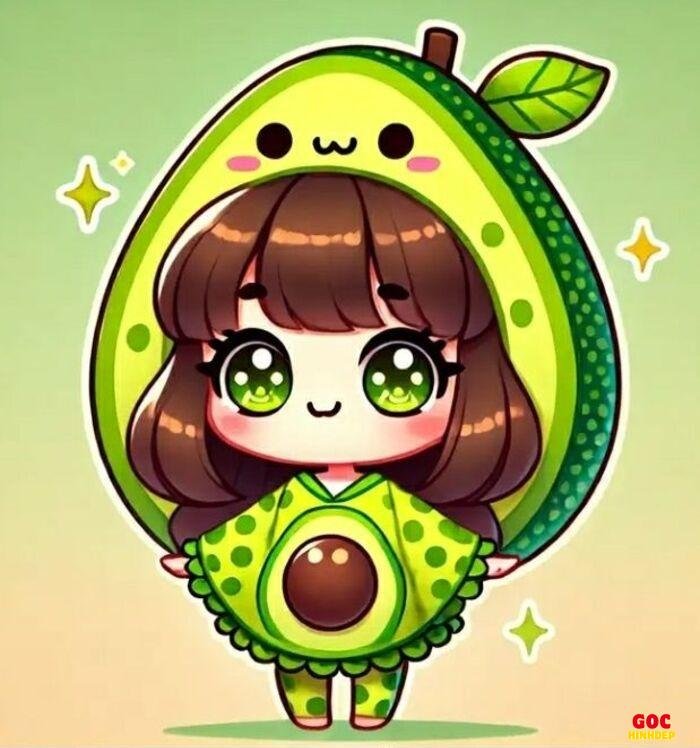 hình trái bơ chibi hoạt hình