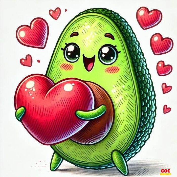 hình trái bơ chibi kawaii