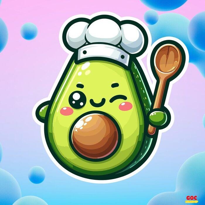 hình trái bơ chibi mini