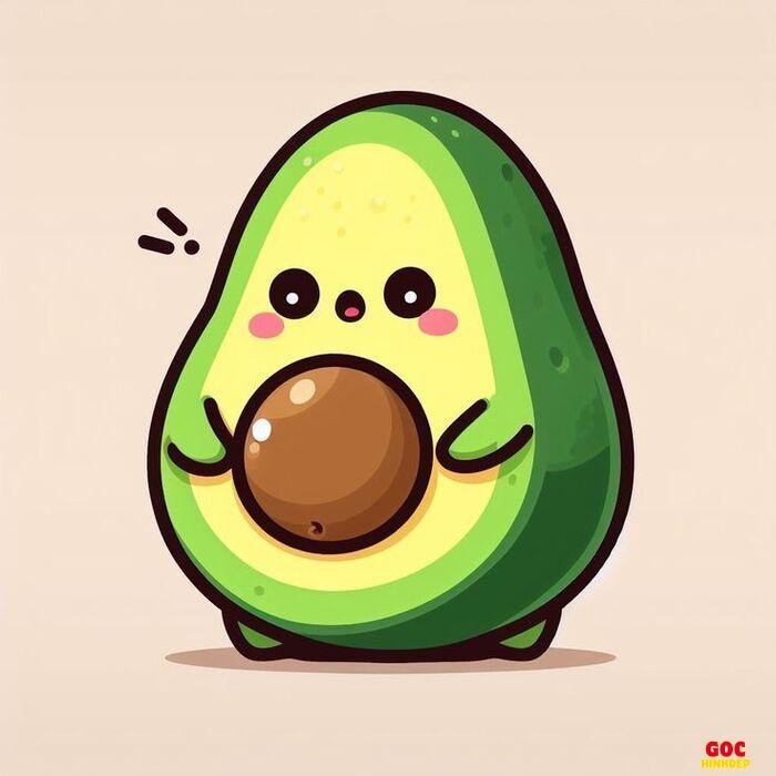 hình trái bơ chibi phong cách nhật