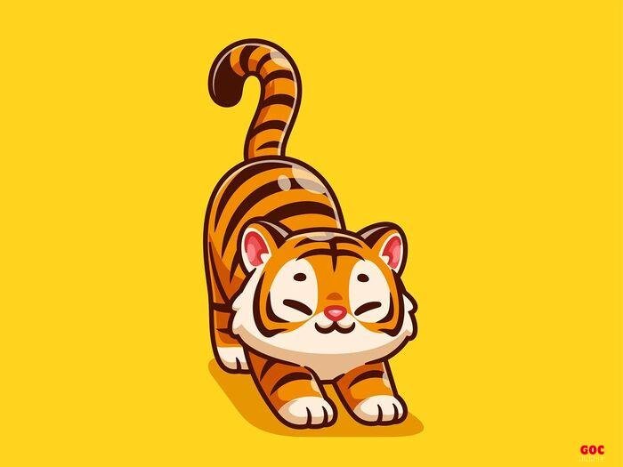 hổ chibi hoạt cảnh cute