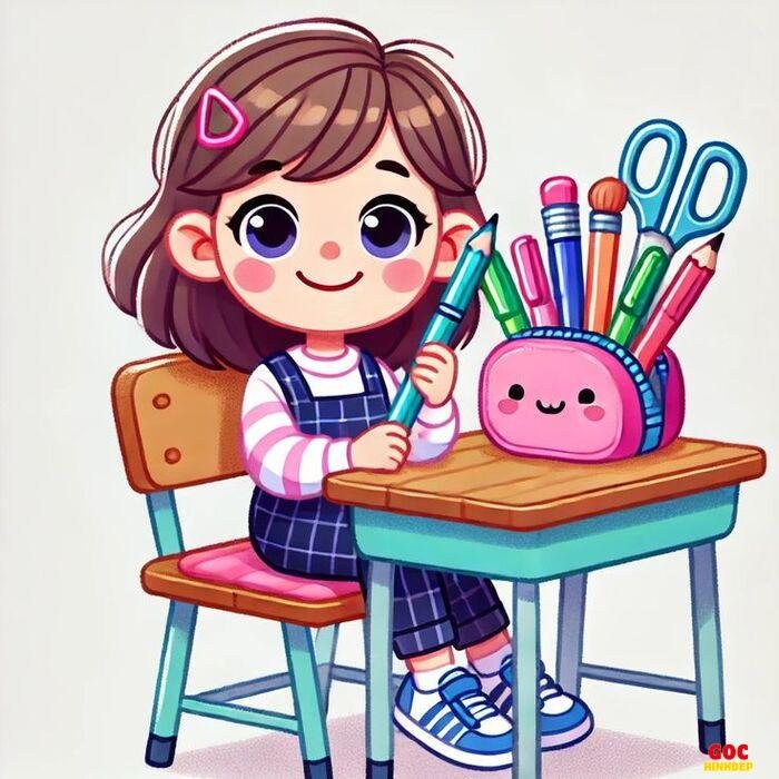 học sinh chibi đơn giản