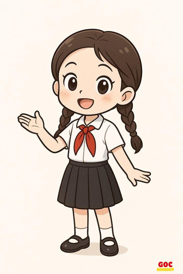 học sinh chibi làm sticker