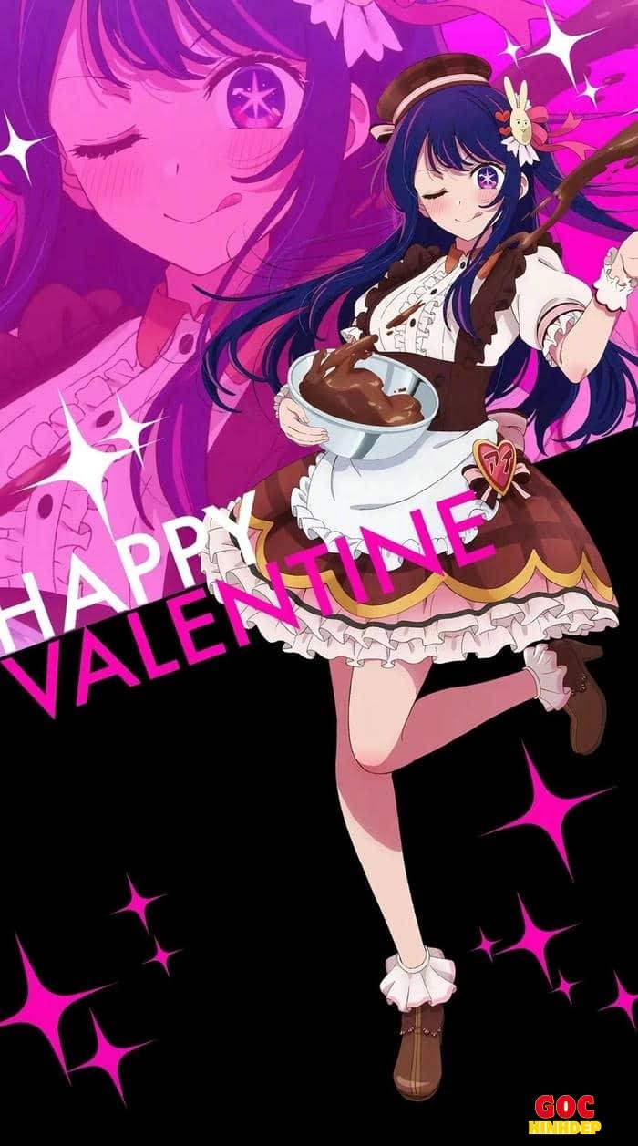 hoshino ai trong váy hồng