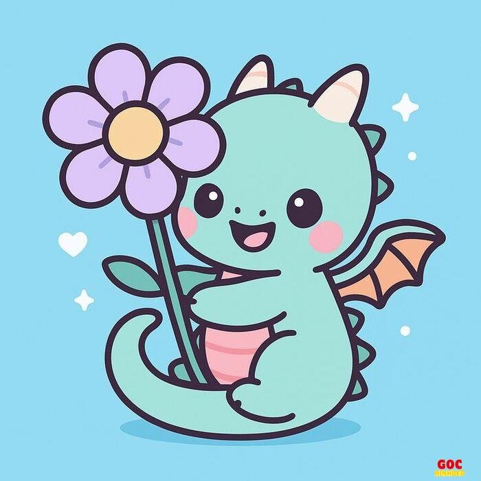 khủng long chibi đơn giản