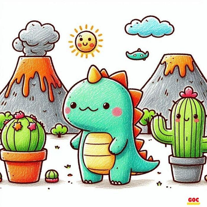 khủng long chibi style chibi