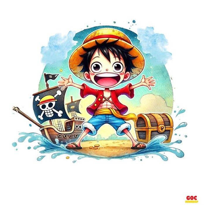 luffy chibi làm sticker