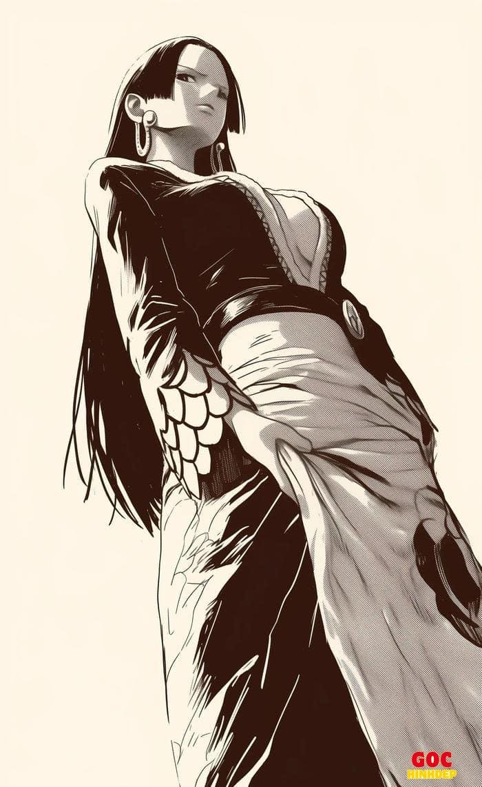 mẫu boa hancock 2d nét