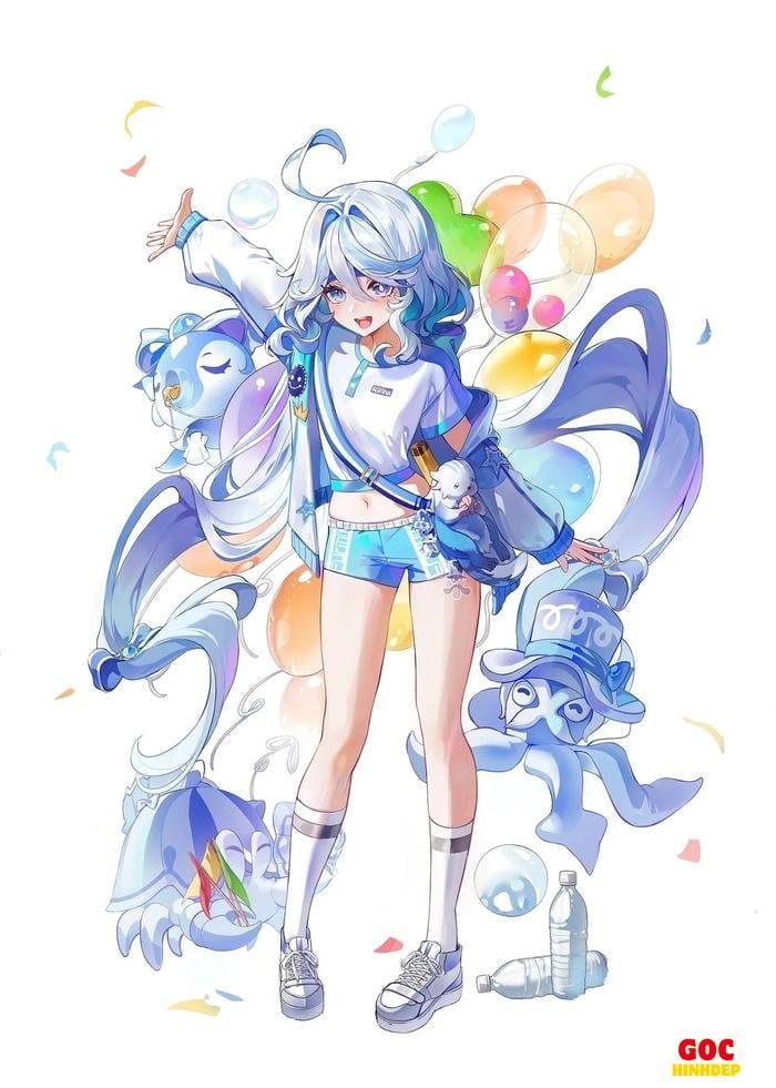 mẫu vẽ furina màu nước