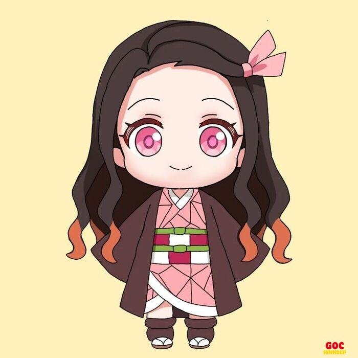 nezuko chibi dễ vẽ đẹp