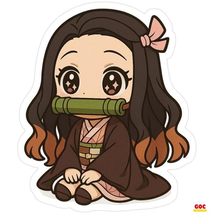 nezuko chibi làm sticker