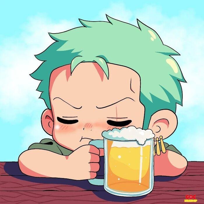 one piece chibi phong cách dễ thương zoro