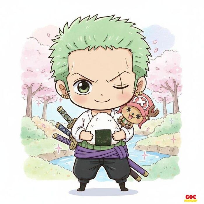 one piece chibi sticker zoro
