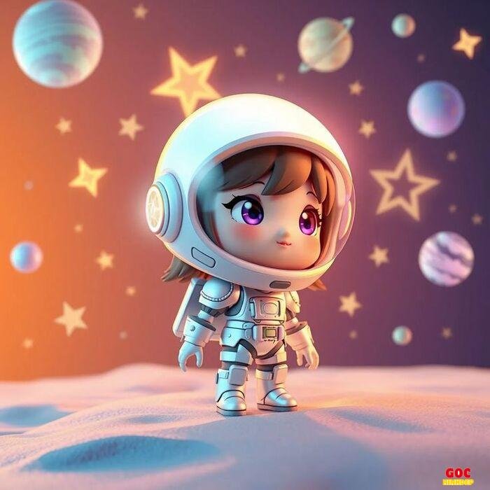 phi hành gia chibi hoạt cảnh